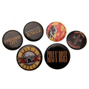 Guns N Roses Button Badge Set - Officially licensed merchandise.