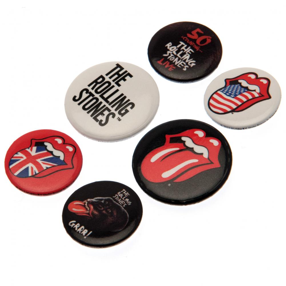 The Rolling Stones Button Badge Set - Officially licensed merchandise.