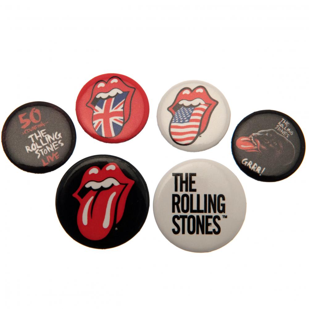 The Rolling Stones Button Badge Set - Officially licensed merchandise.