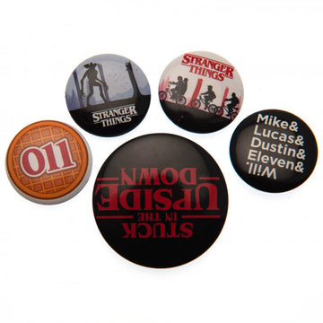 Stranger Things Button Badge Set - Officially licensed merchandise.