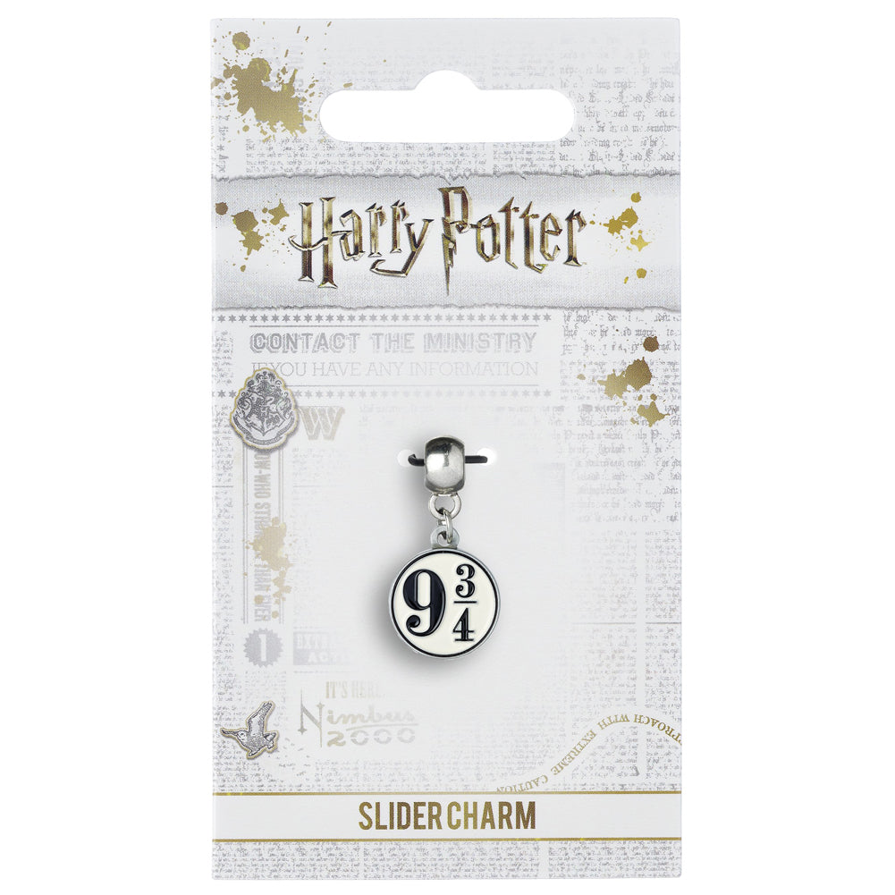 Harry Potter Silver Plated Charm 9 & 3 Quarters - Officially licensed merchandise.