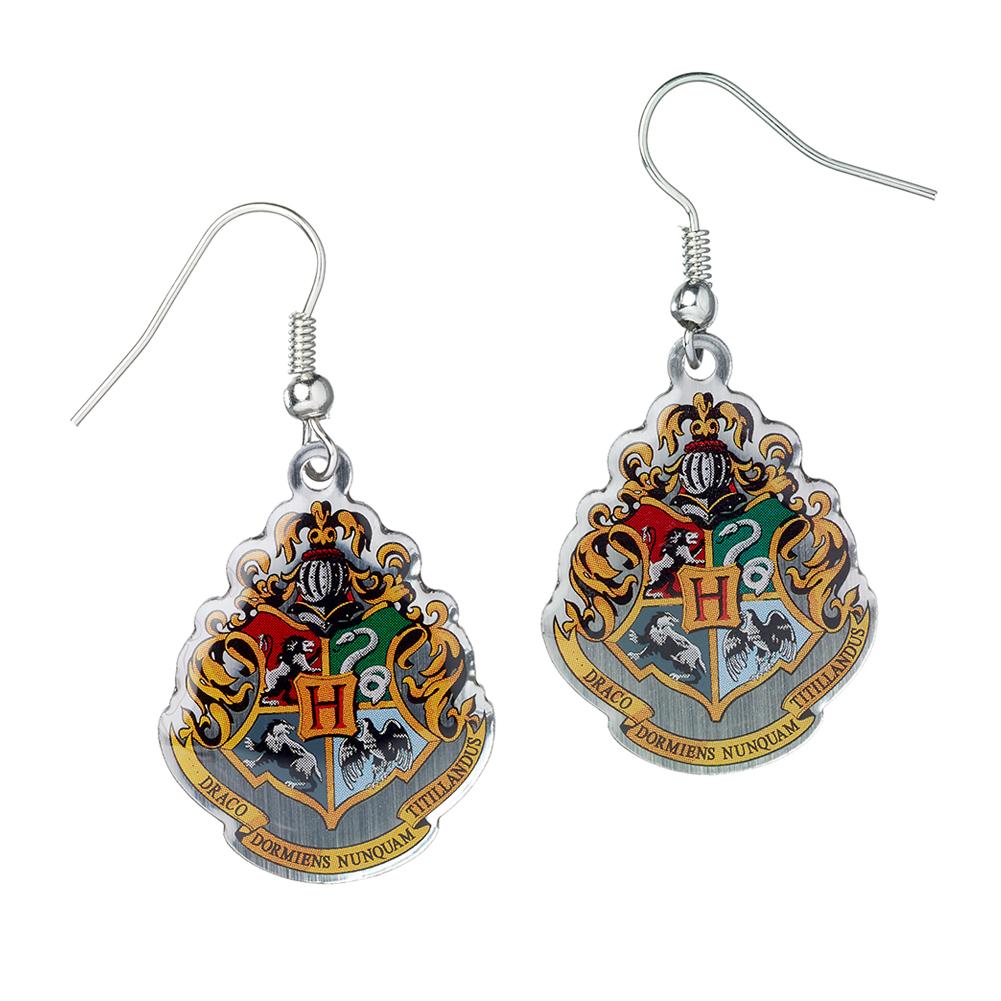 Harry Potter Silver Plated Earrings Hogwarts - Officially licensed merchandise.