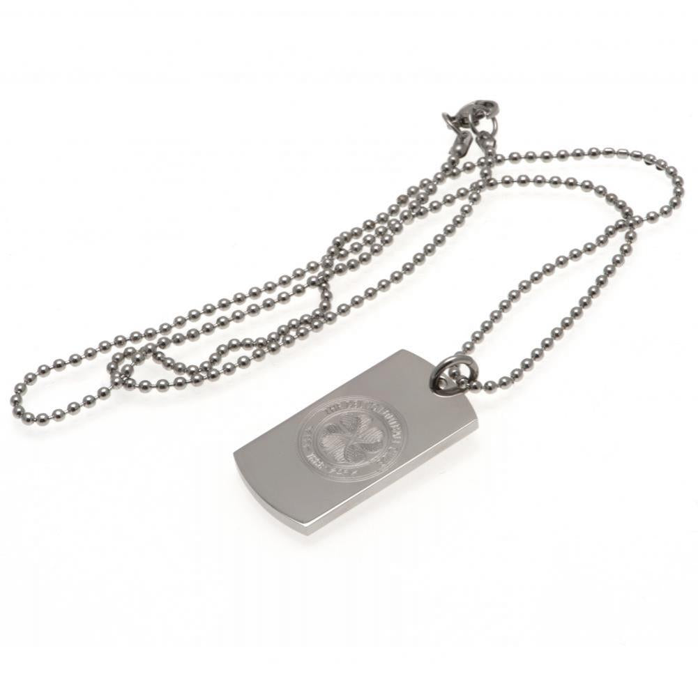 Celtic FC Engraved Dog Tag & Chain - Officially licensed merchandise.