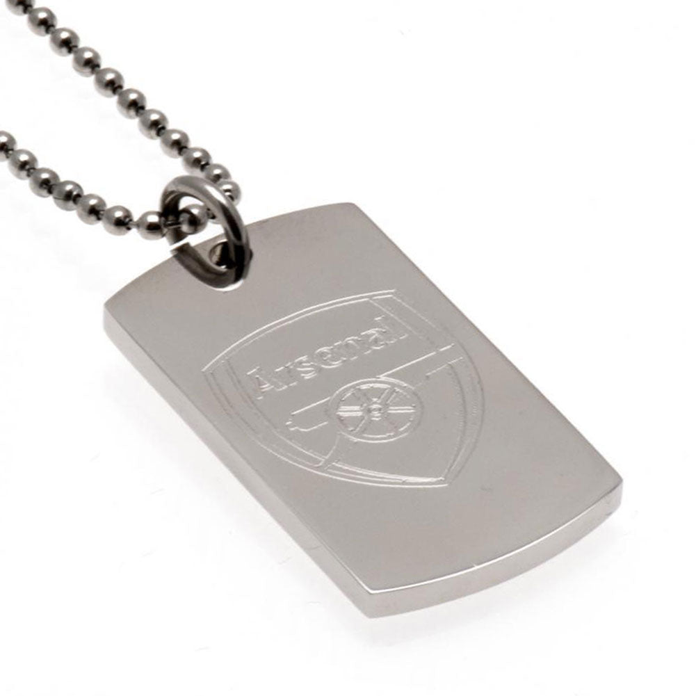 Arsenal FC Engraved Dog Tag & Chain - Officially licensed merchandise.