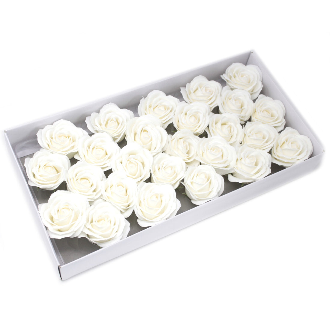 Craft Soap Flowers - Lrg Rose - White x 10 pcs