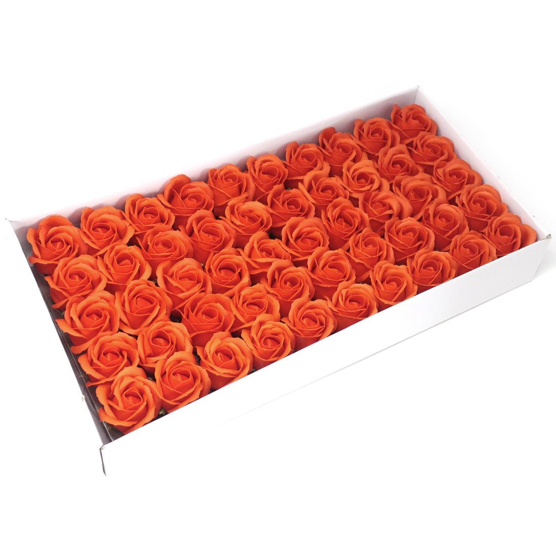 Craft Soap Flowers - Med Rose - Sunset Orange x 10 pcs