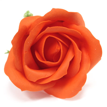 Craft Soap Flowers - Med Rose - Sunset Orange x 10 pcs