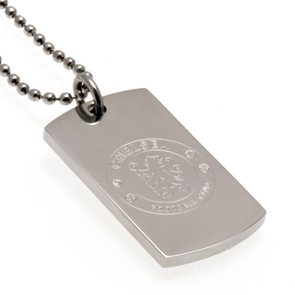 Chelsea FC Engraved Dog Tag & Chain - Officially licensed merchandise.