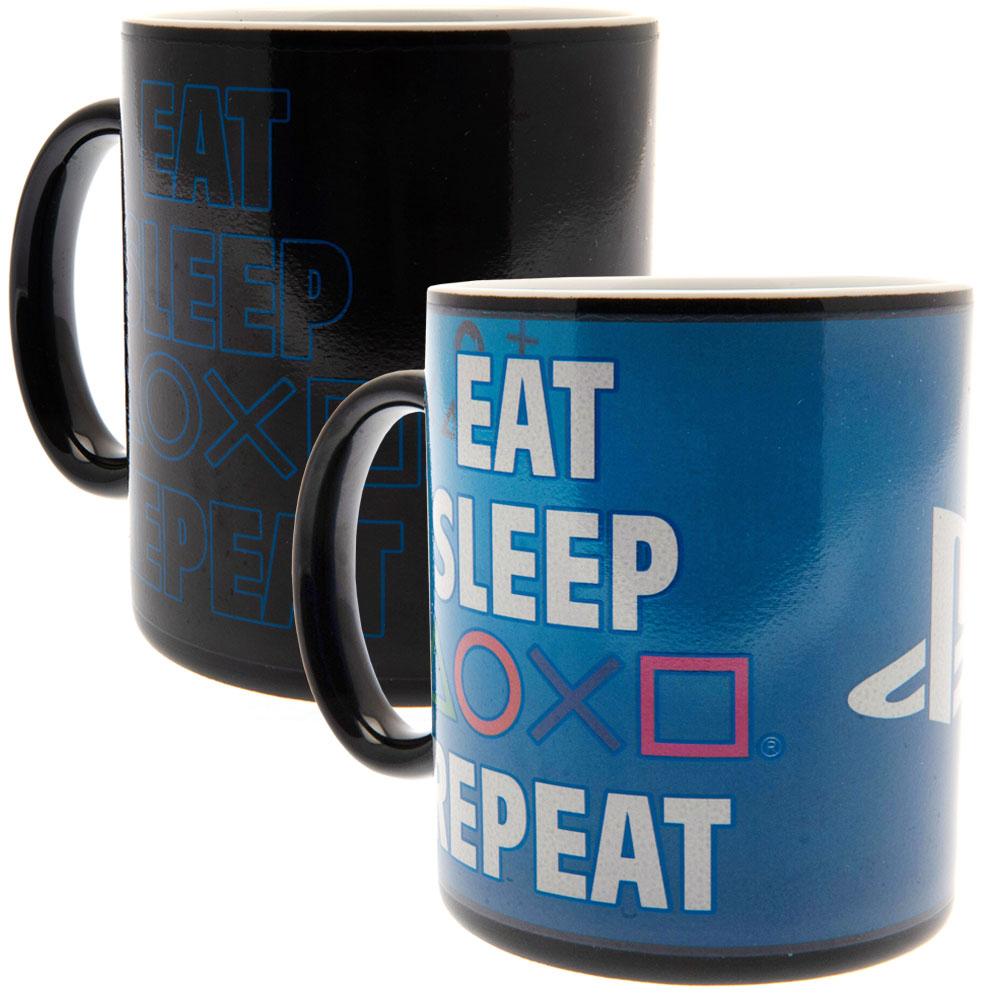 PlayStation Heat Changing Mug Repeat - Officially licensed merchandise.