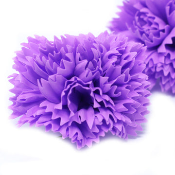 Craft Soap Flowers - Carnations - Violet x 10 pcs