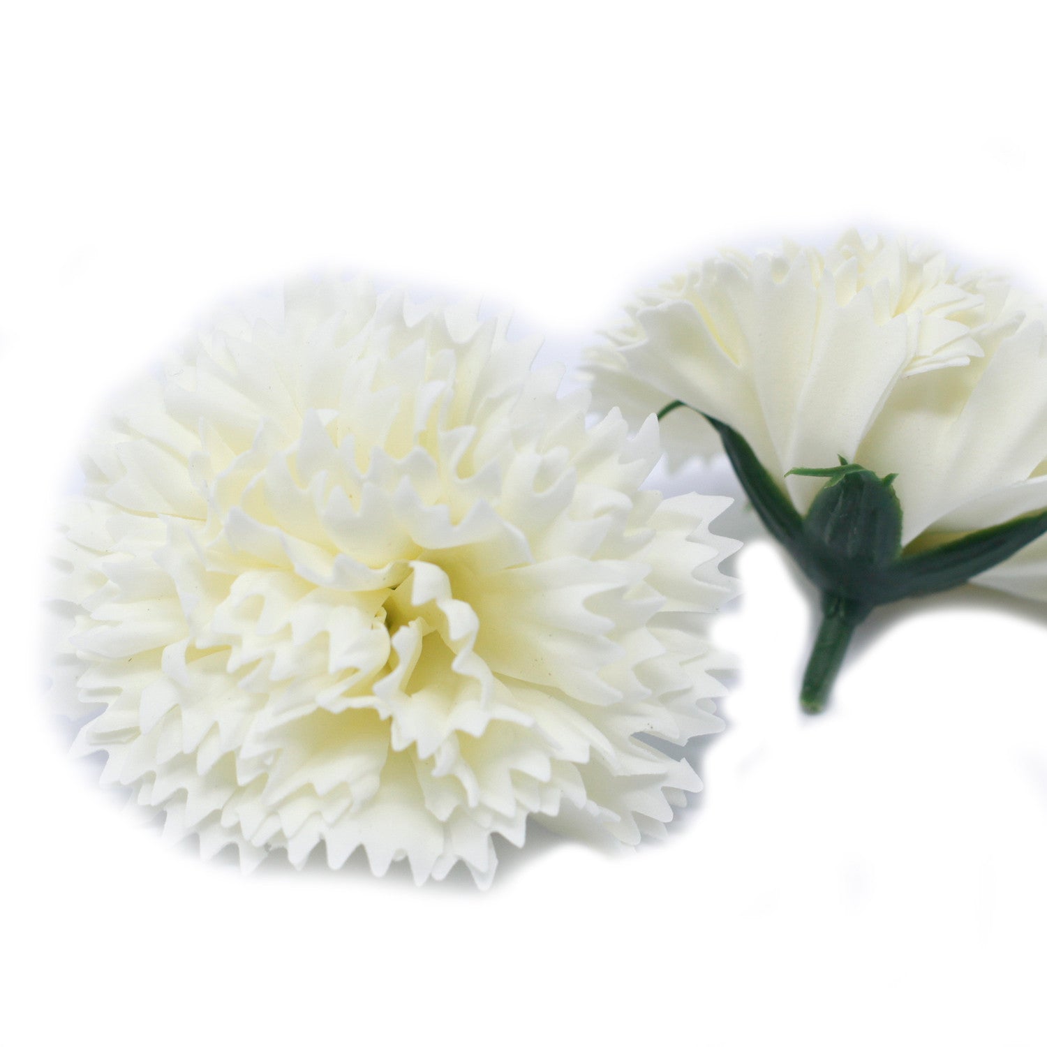 Craft Soap Flowers - Carnations - Cream x 10 pcs