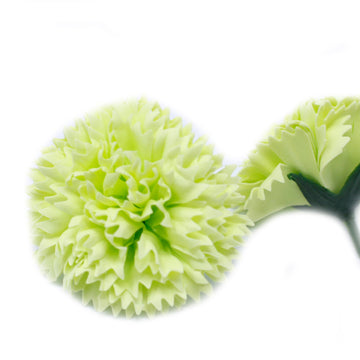 Craft Soap Flowers - Carnations - Lime x 10 pcs