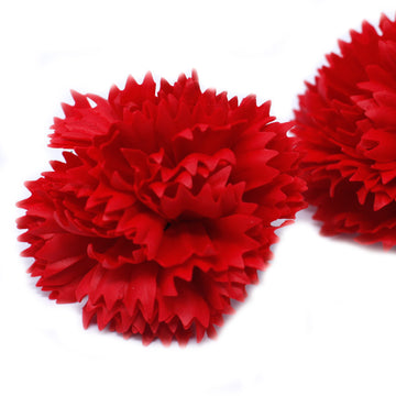 Craft Soap Flowers - Carnations - Red x 10 pcs