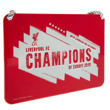 Liverpool FC Champions Of Europe Bedroom Sign - Officially licensed merchandise.