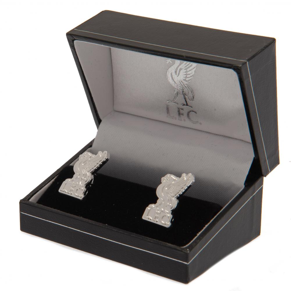 Liverpool FC Silver Plated Formed Cufflinks LB - Officially licensed merchandise.