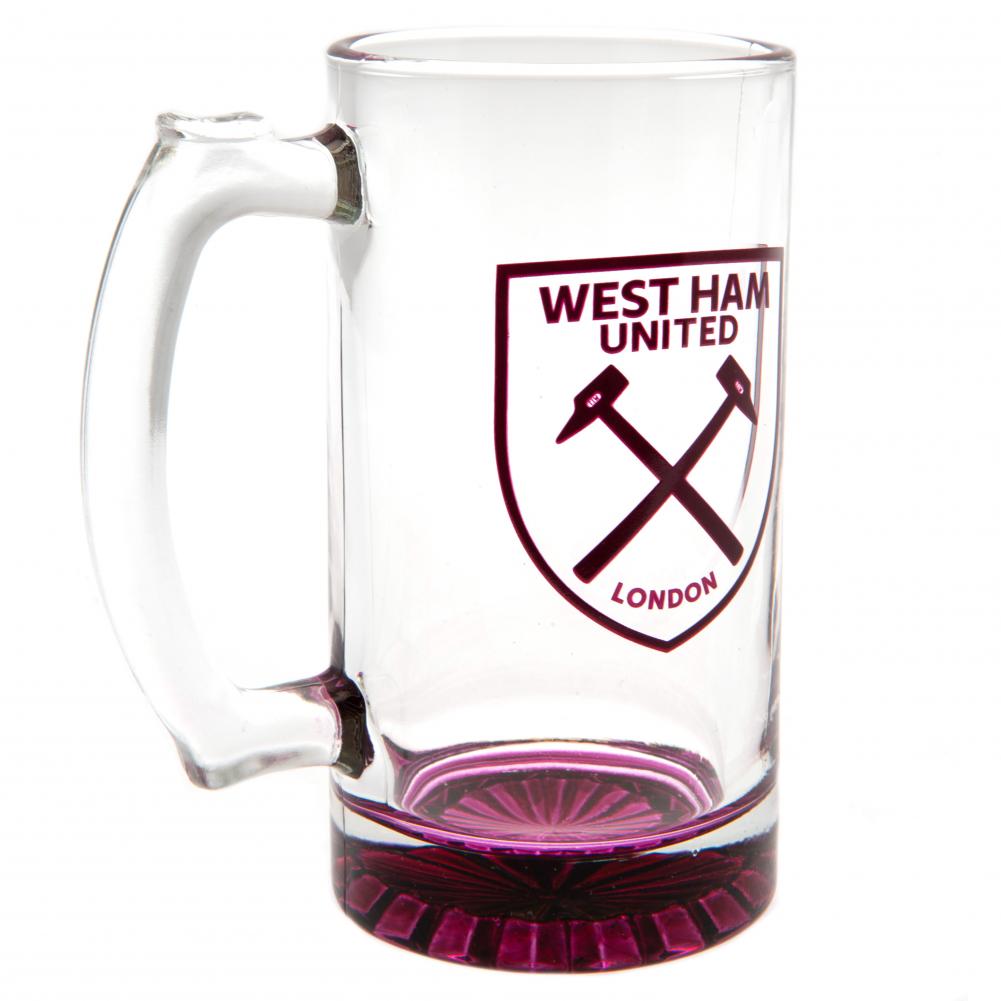 West Ham United FC Stein Glass Tankard - Officially licensed merchandise.