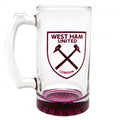 West Ham United FC Stein Glass Tankard - Officially licensed merchandise.