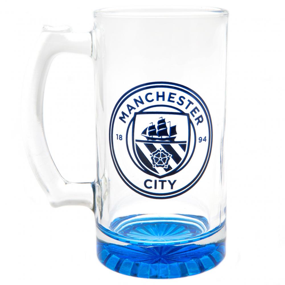 Manchester City FC Stein Glass Tankard - Officially licensed merchandise.