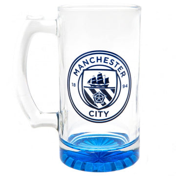 Manchester City FC Stein Glass Tankard - Officially licensed merchandise.