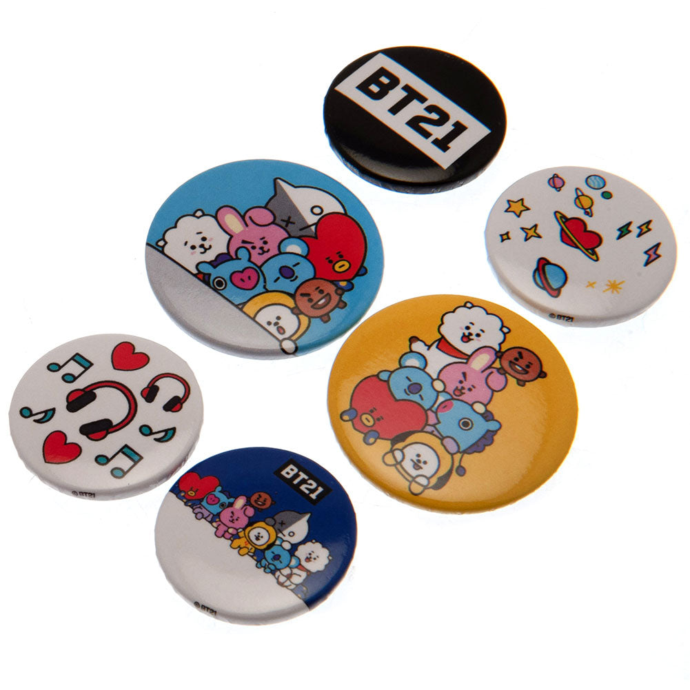 BT21 Button Badge Set - Officially licensed merchandise.