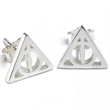 Harry Potter Sterling Silver Earrings Deathly Hallows - Officially licensed merchandise.