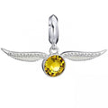 Harry Potter Sterling Silver Crystal Charm Golden Snitch - Officially licensed merchandise.