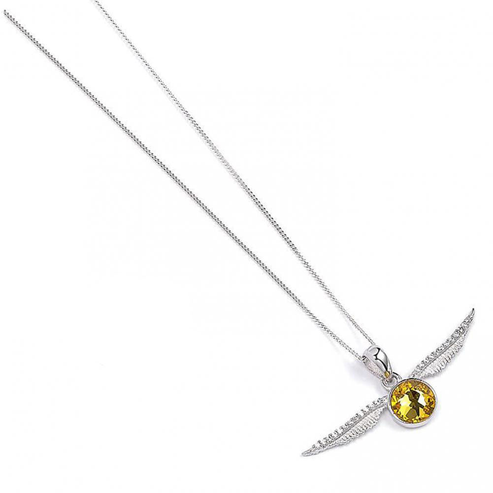 Harry Potter Sterling Silver Crystal Necklace Golden Snitch - Officially licensed merchandise.