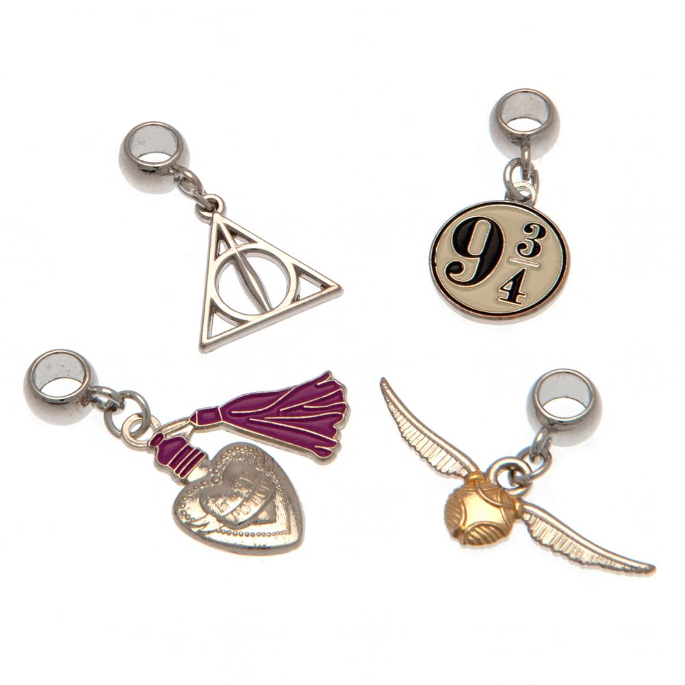 Harry Potter Silver Plated Charm Set - Officially licensed merchandise.