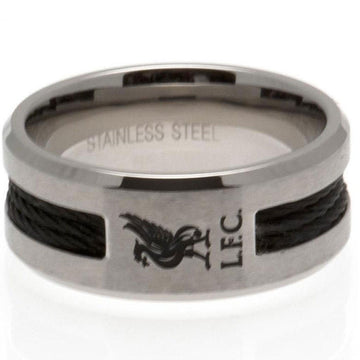 Liverpool FC Black Inlay Ring Large - Officially licensed merchandise.