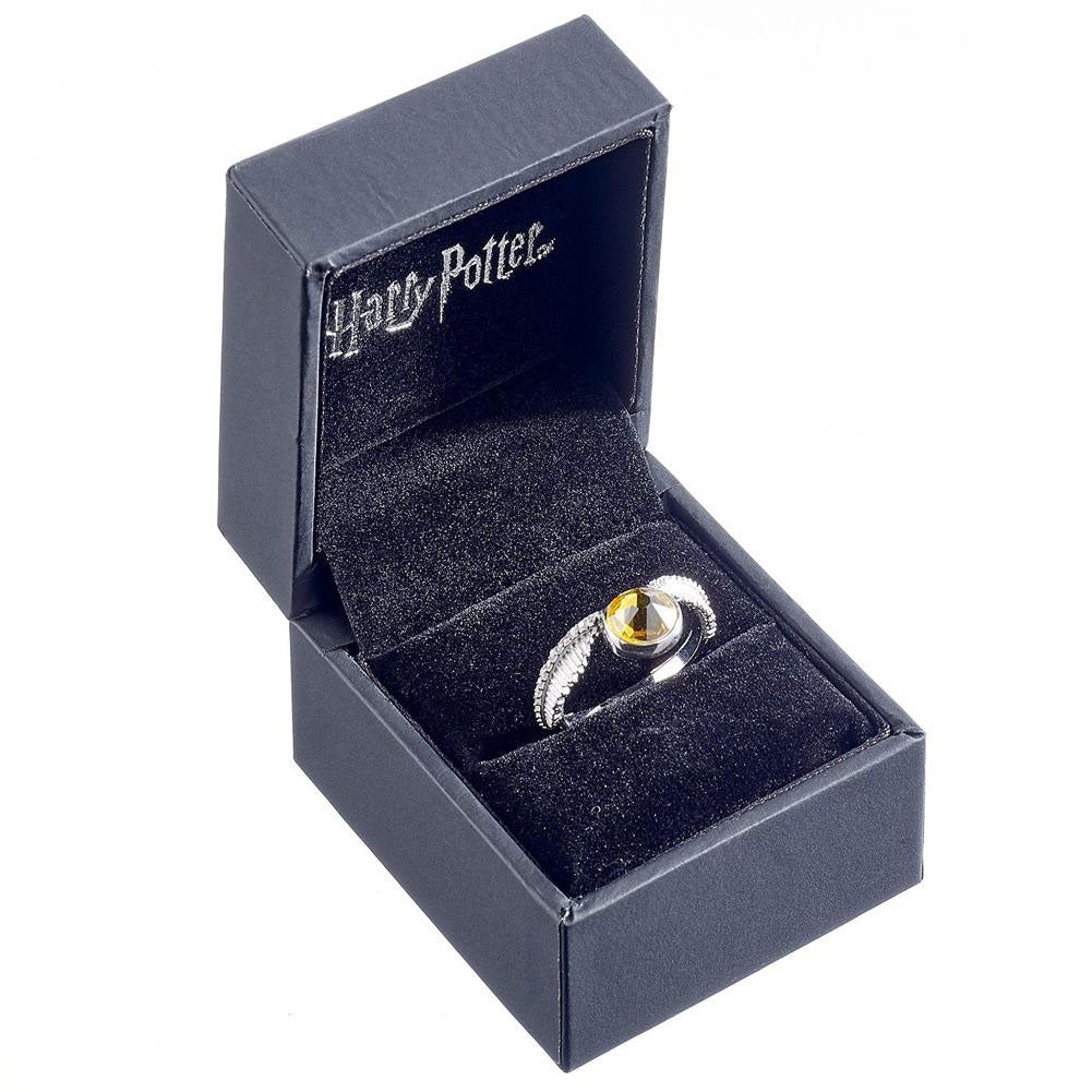 Harry Potter Sterling Silver Crystal Ring Golden Snitch Large - Officially licensed merchandise.