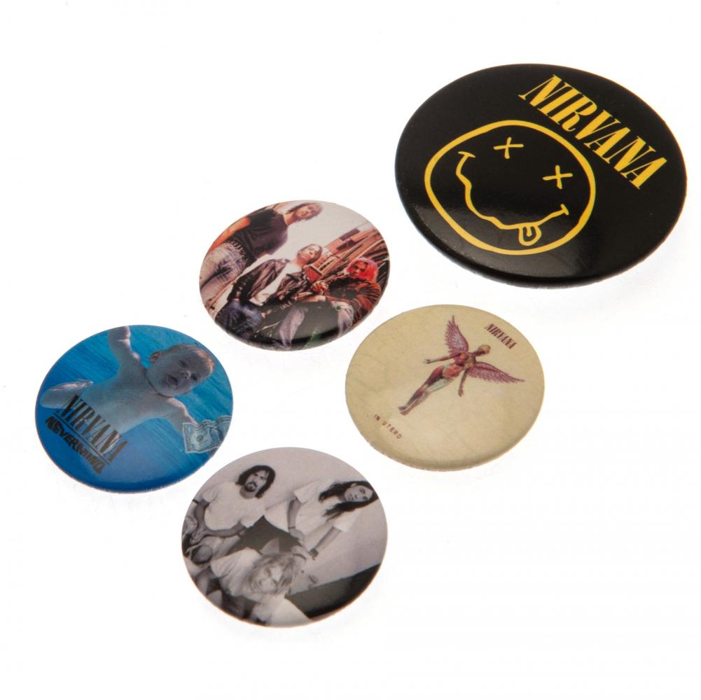 Nirvana Button Badge Set - Officially licensed merchandise.