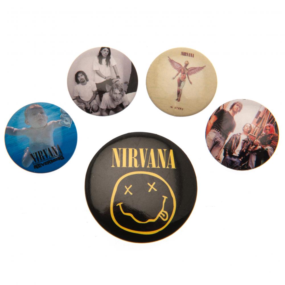 Nirvana Button Badge Set - Officially licensed merchandise.