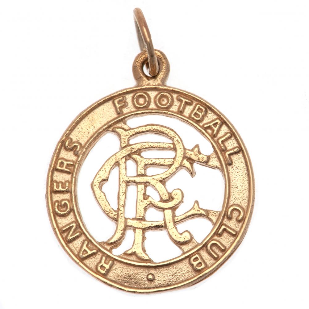 Rangers FC 9ct Gold Pendant Round Crest - Officially licensed merchandise.