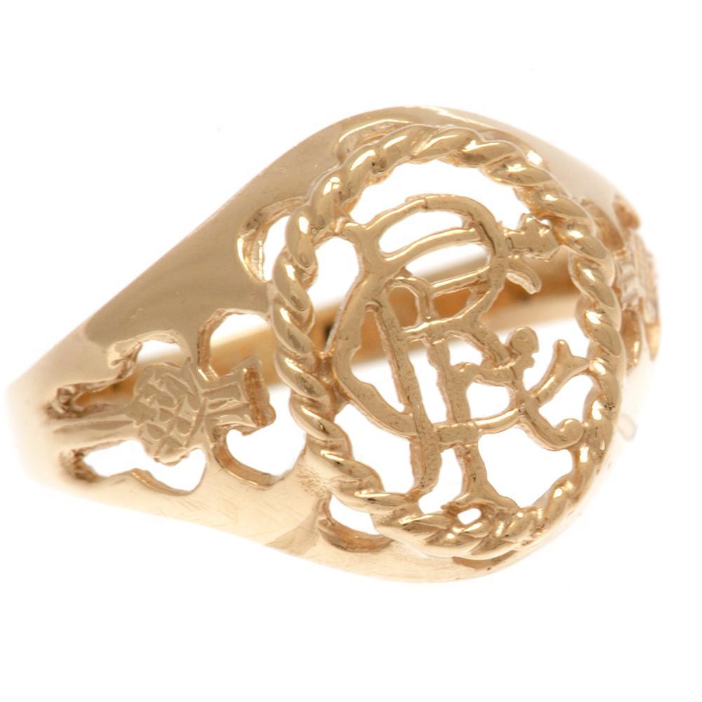 Rangers FC 9ct Gold Crest Ring X-Small - Officially licensed merchandise.