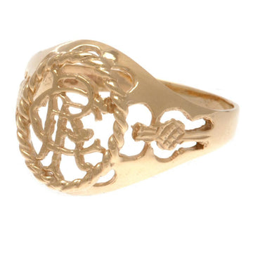 Rangers FC 9ct Gold Crest Ring X-Small - Officially licensed merchandise.