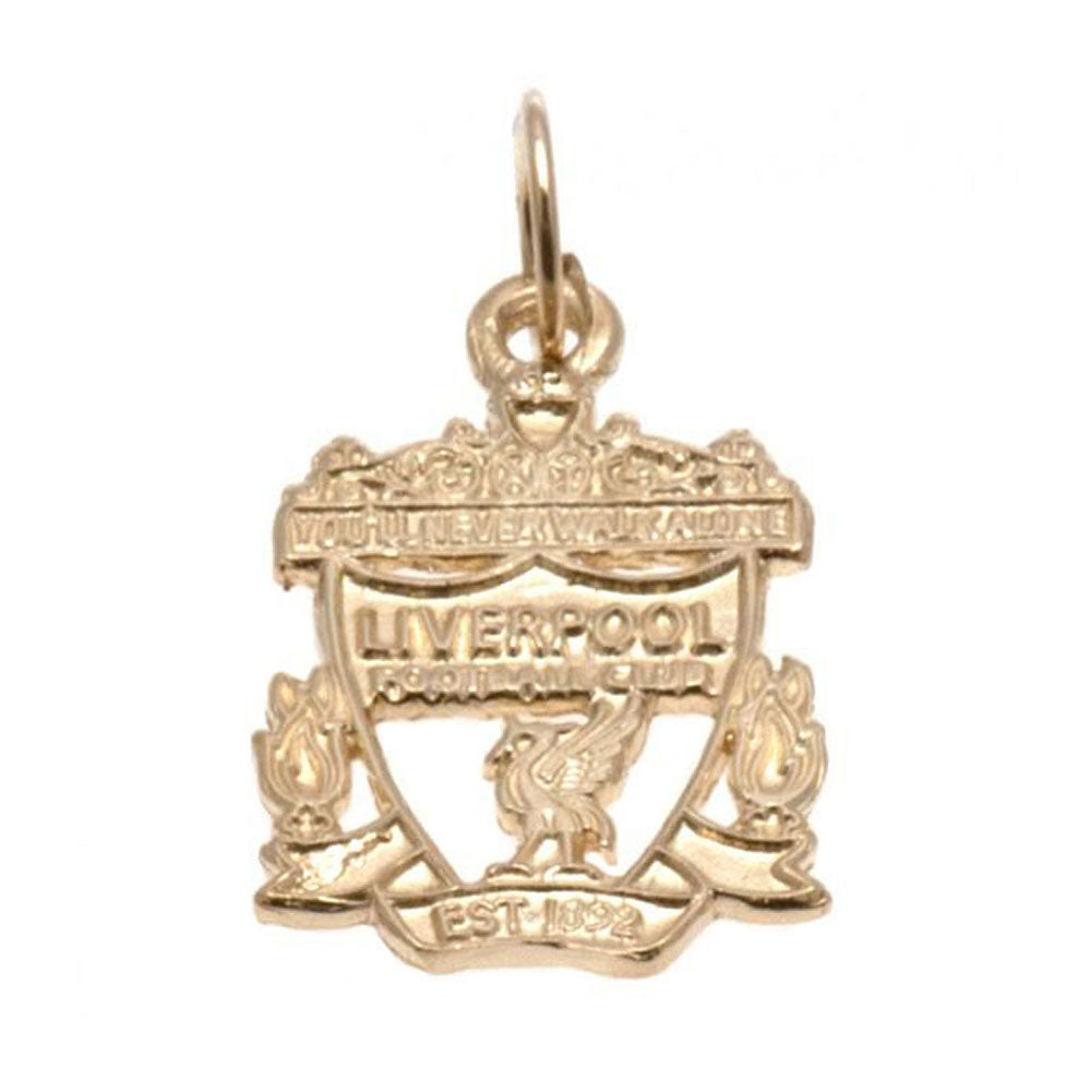 Liverpool FC 9ct Gold Pendant Crest Small - Officially licensed merchandise.