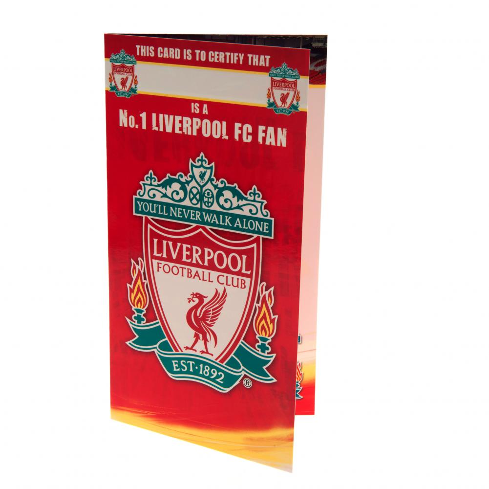 Liverpool FC Birthday Card No 1 Fan - Officially licensed merchandise.