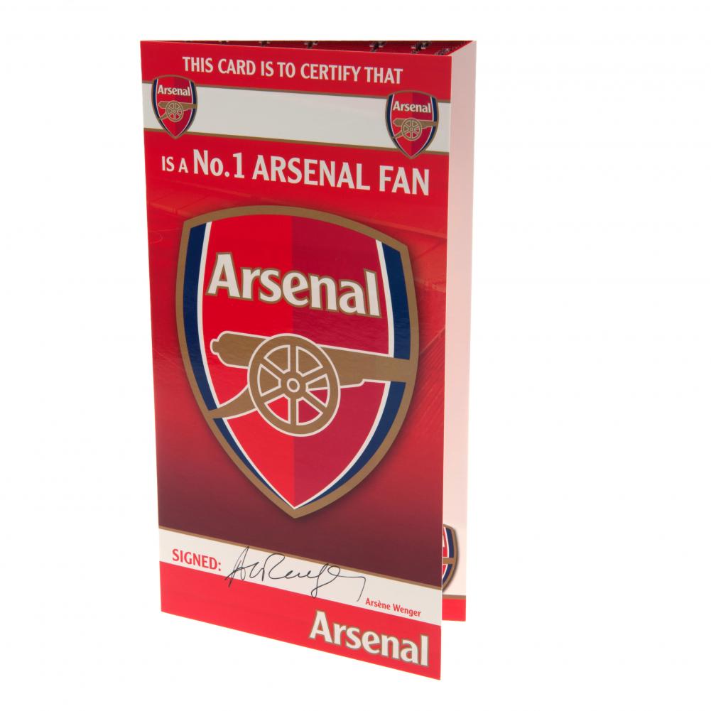 Arsenal FC Birthday Card No 1 Fan - Officially licensed merchandise.