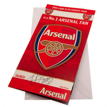 Arsenal FC Birthday Card No 1 Fan - Officially licensed merchandise.