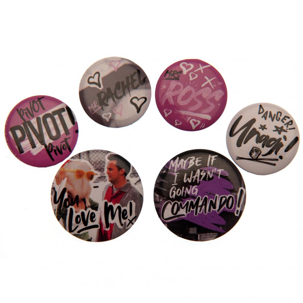 Friends Button Badge Set Doodle - Officially licensed merchandise.