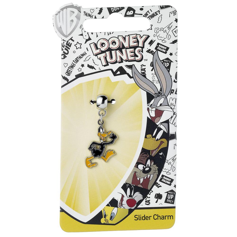 Looney Tunes Silver Plated Charm Daffy Duck - Officially licensed merchandise.