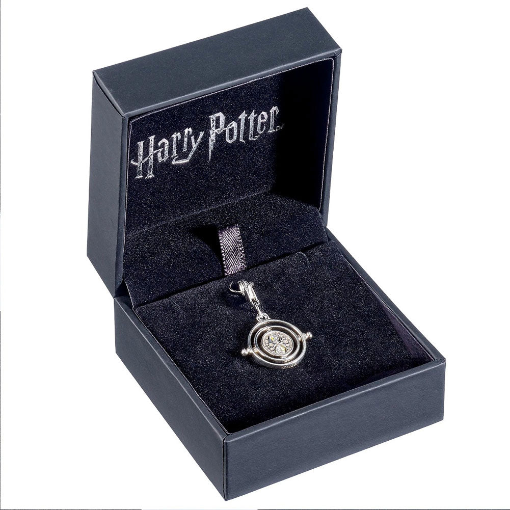 Harry Potter Sterling Silver Crystal Charm Time Turner - Officially licensed merchandise.