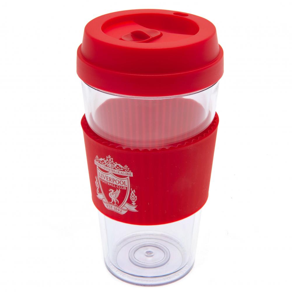 Liverpool FC Clear Grip Travel Mug CR - Officially licensed merchandise.