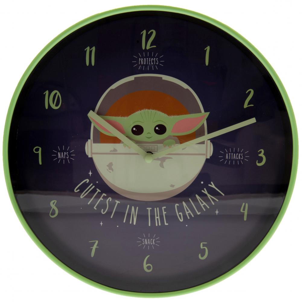 Star Wars: The Mandalorian Wall Clock Cutest - Officially licensed merchandise.