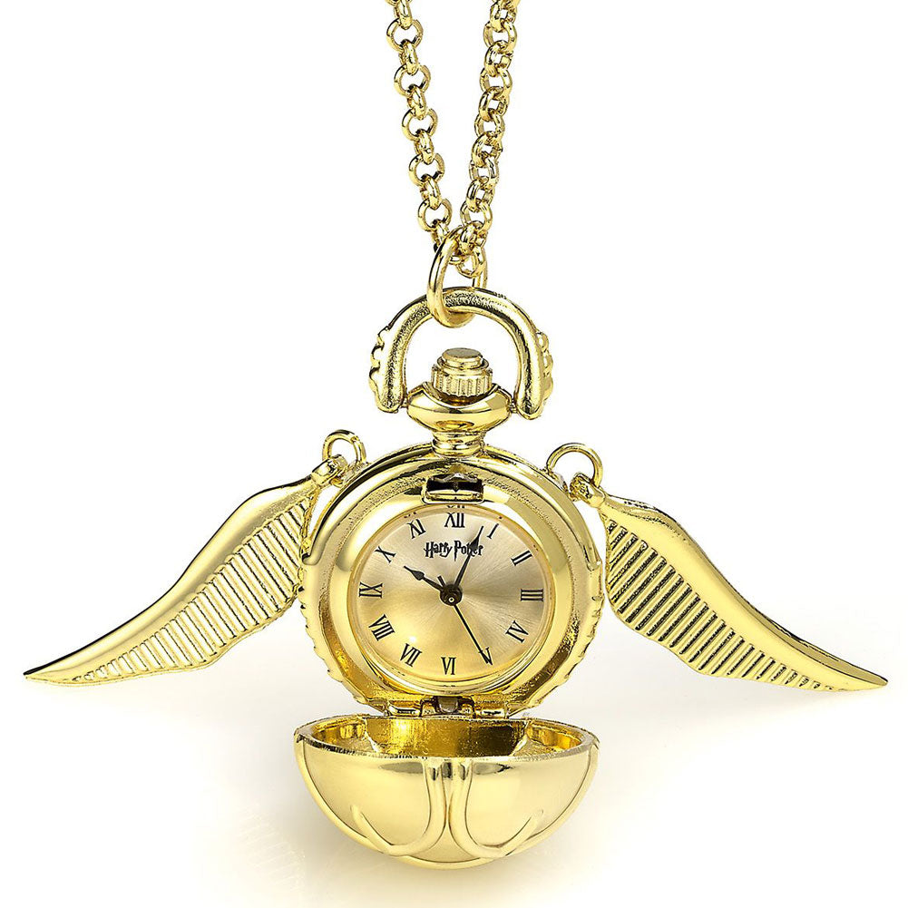 Harry Potter Gold Plated Golden Snitch Watch Necklace - Officially licensed merchandise.