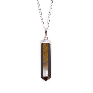 Gemstone Classic Point Pendant - Tiger Eye