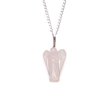 Gemstone Guardian Angel Pendant - Rose Quartz