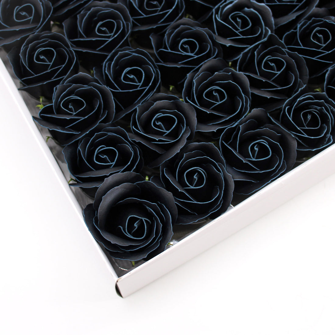 Craft Soap Flowers - Med Rose - Black With white Rim x 10 pcs