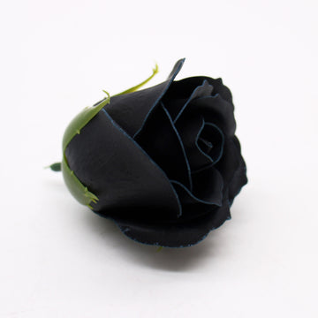 Craft Soap Flowers - Med Rose - Black With white Rim x 10 pcs