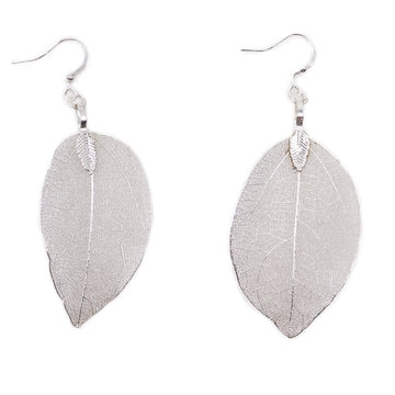 Earrings - Bravery Leaf - Silver